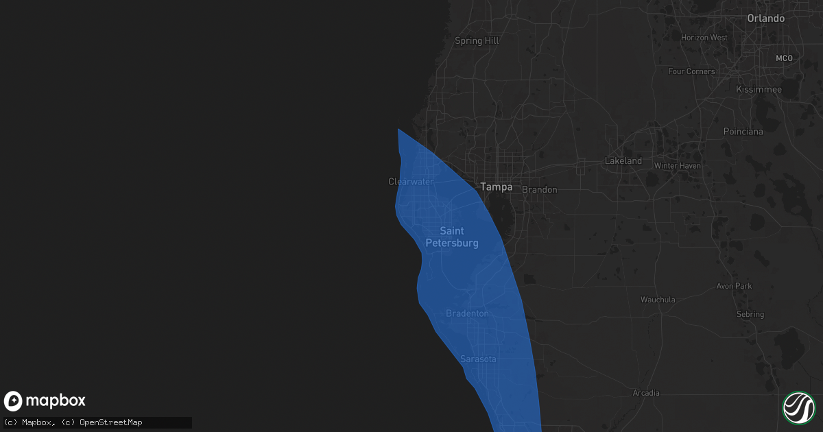 Hail map in Seminole, FL on September 26, 2024