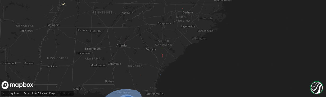 Hail map in South Carolina on September 26, 2024