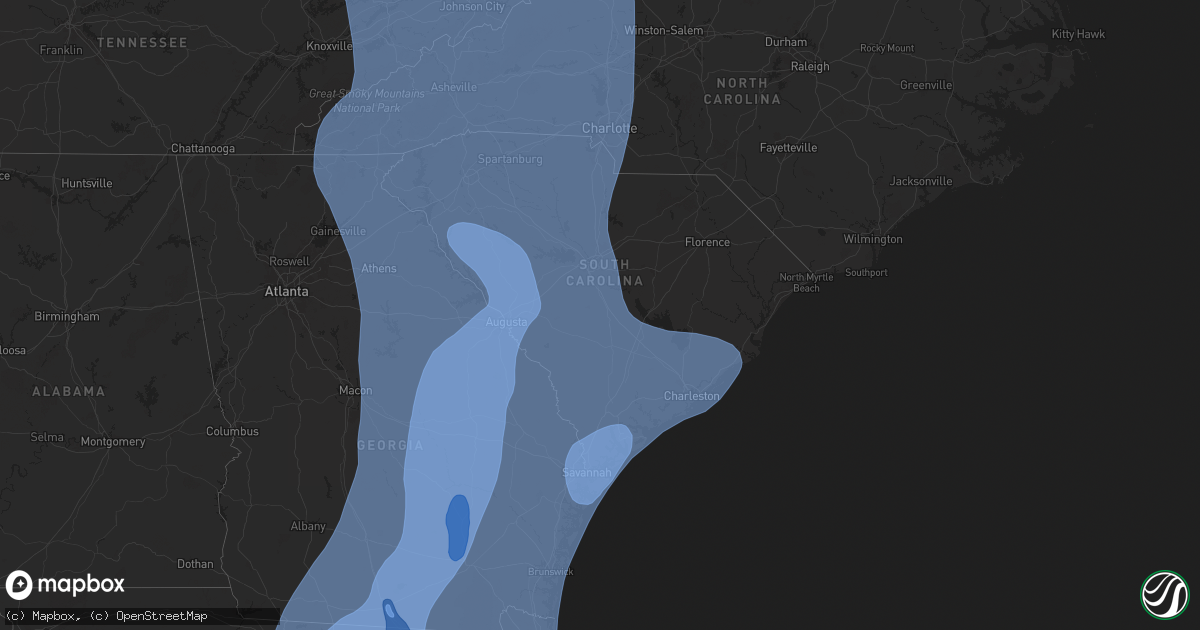 Hail map in South Carolina on September 26, 2024