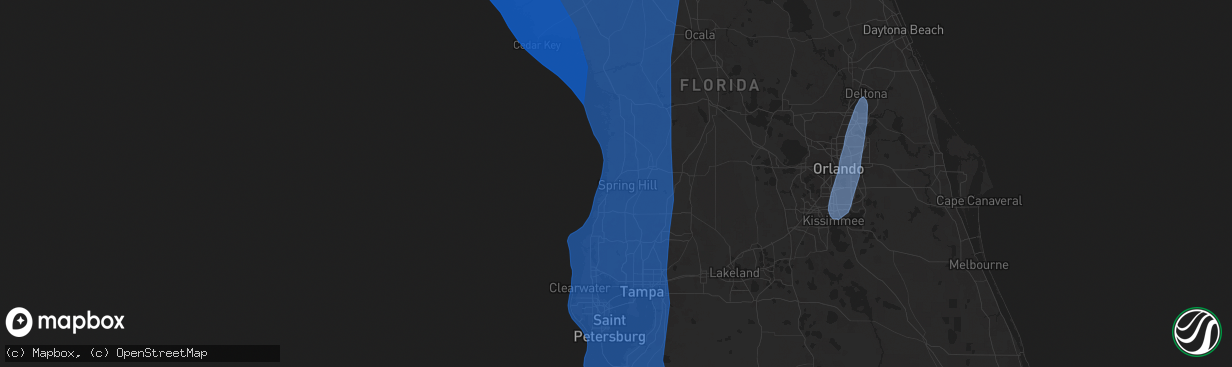 Hail map in Spring Hill, FL on September 26, 2024