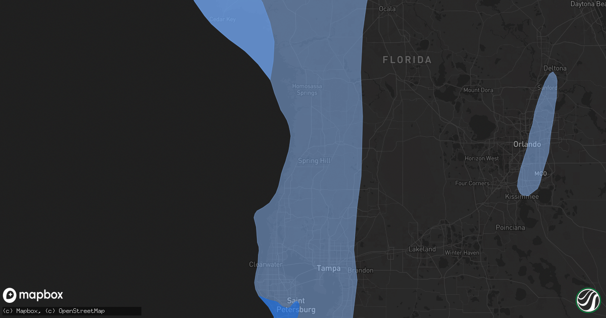 Hail map in Spring Hill, FL on September 26, 2024