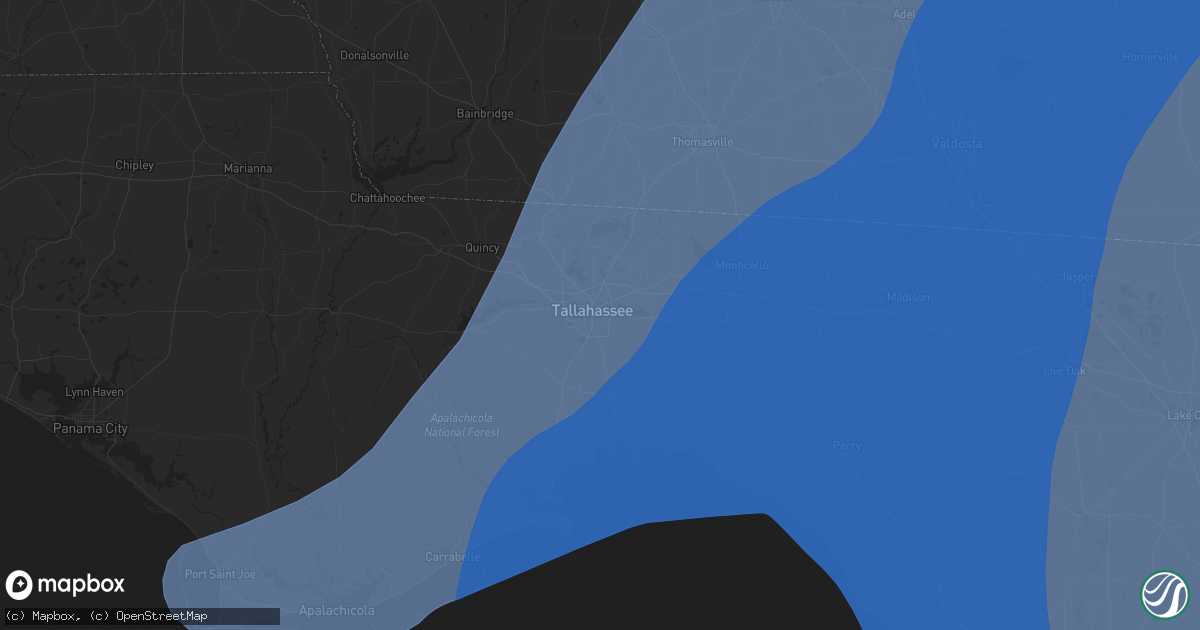 Hail map in Tallahassee, FL on September 26, 2024