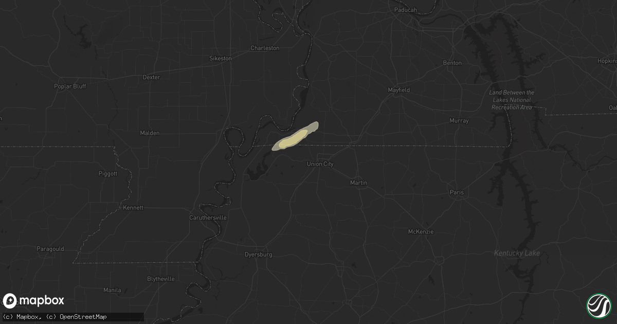 Hail map in Union City, TN on September 26, 2024