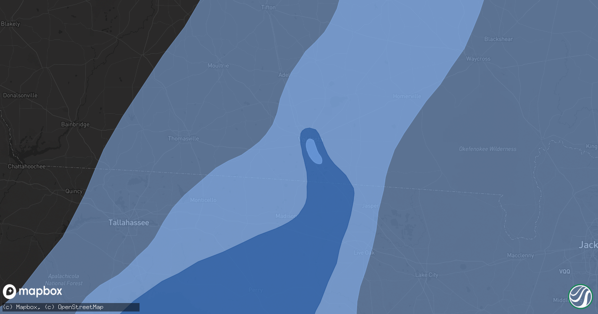 Hail map in Valdosta, GA on September 26, 2024
