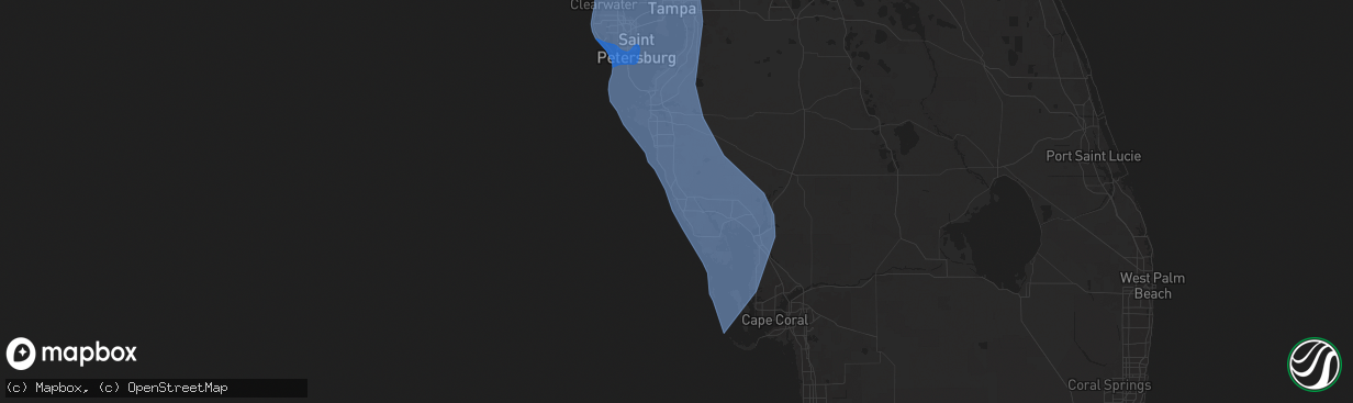 Hail map in Venice, FL on September 26, 2024