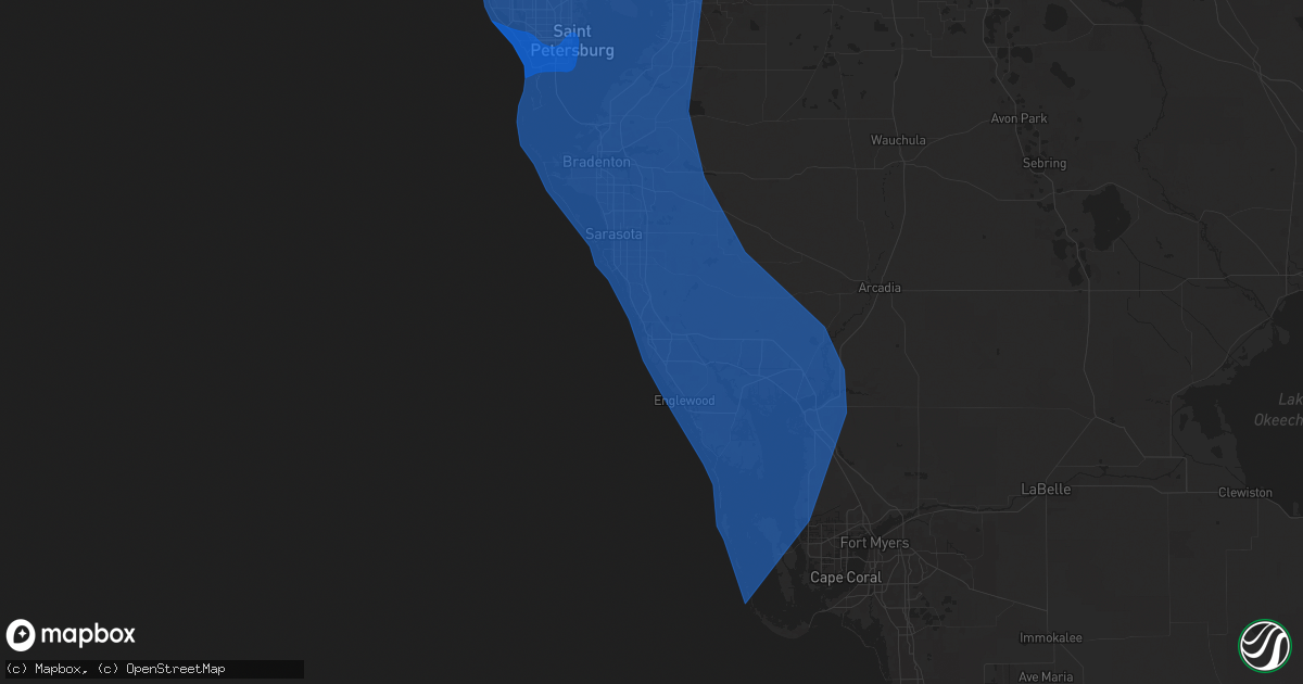 Hail map in Venice, FL on September 26, 2024