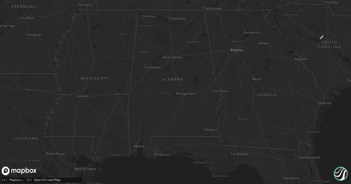 Hail map in Alabama on September 26, 2025