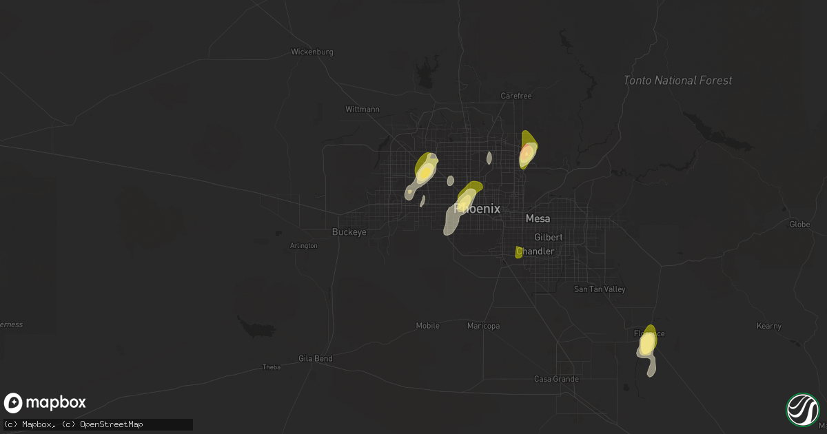 Hail map in Avondale, AZ on September 26, 2025