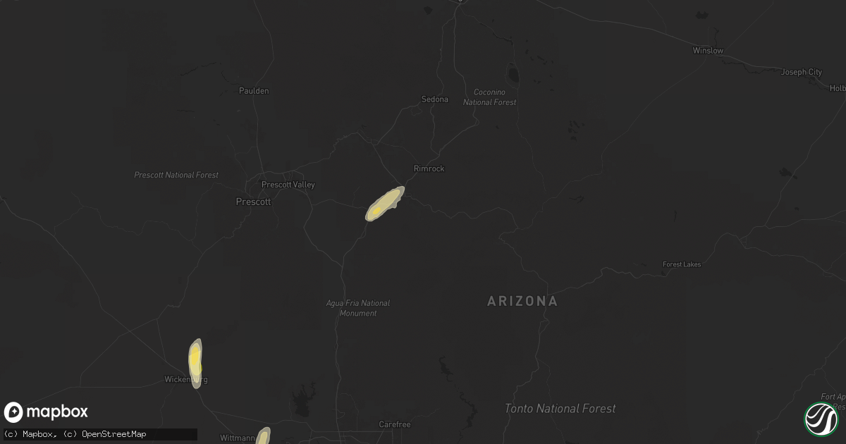 Hail map in Camp Verde, AZ on September 26, 2025