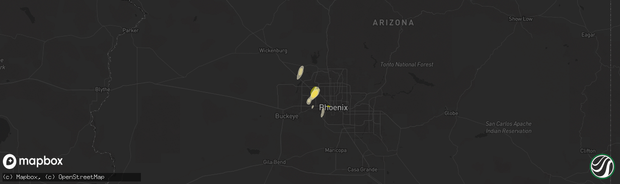 Hail map in El Mirage, AZ on September 26, 2025