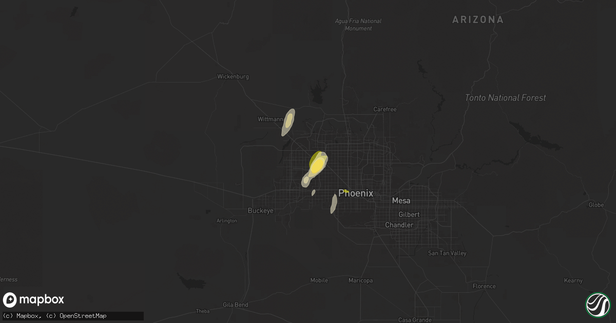 Hail map in El Mirage, AZ on September 26, 2025