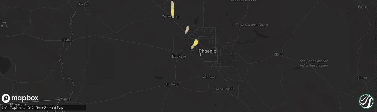 Hail map in Goodyear, AZ on September 26, 2025