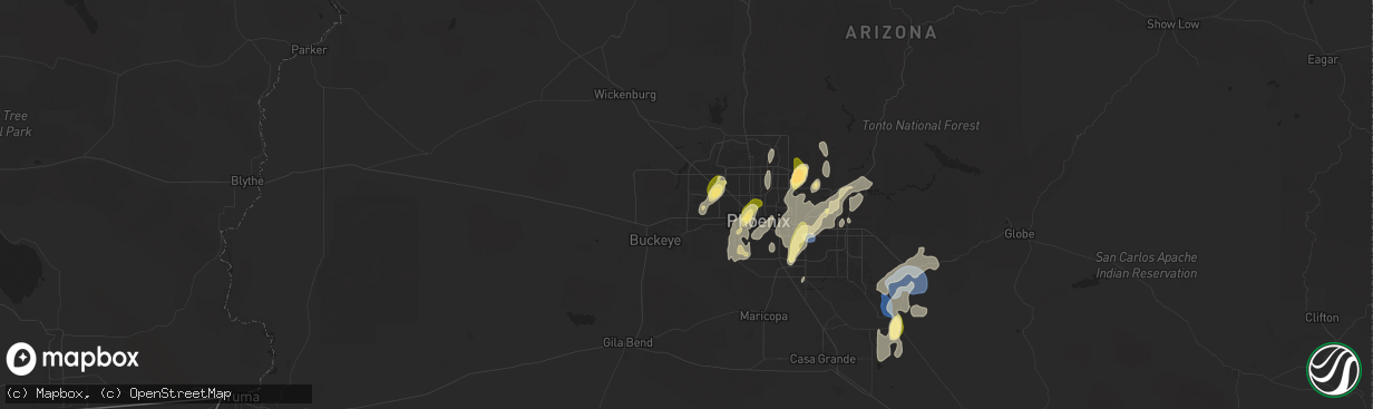 Hail map in Litchfield Park, AZ on September 26, 2025
