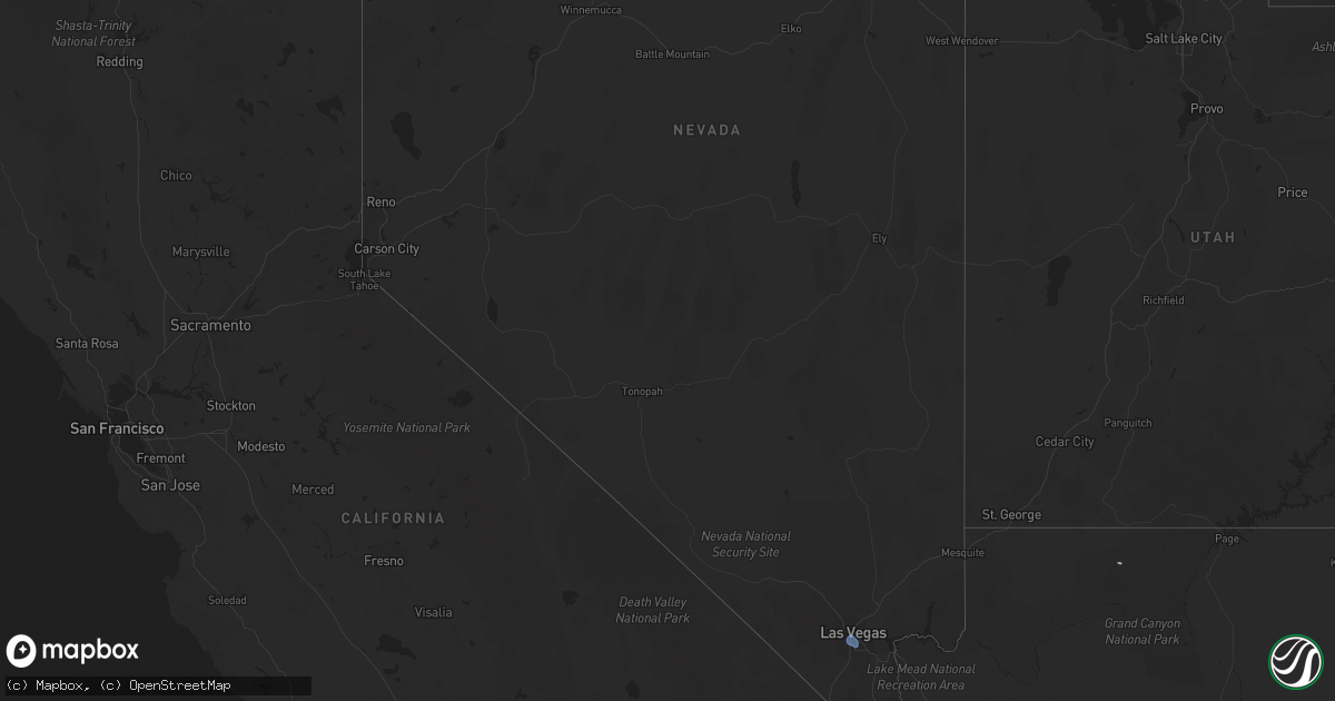 Hail map in Nevada on September 26, 2025