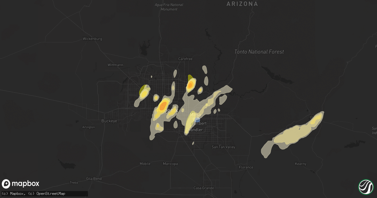 Hail map in Scottsdale, AZ on September 26, 2025