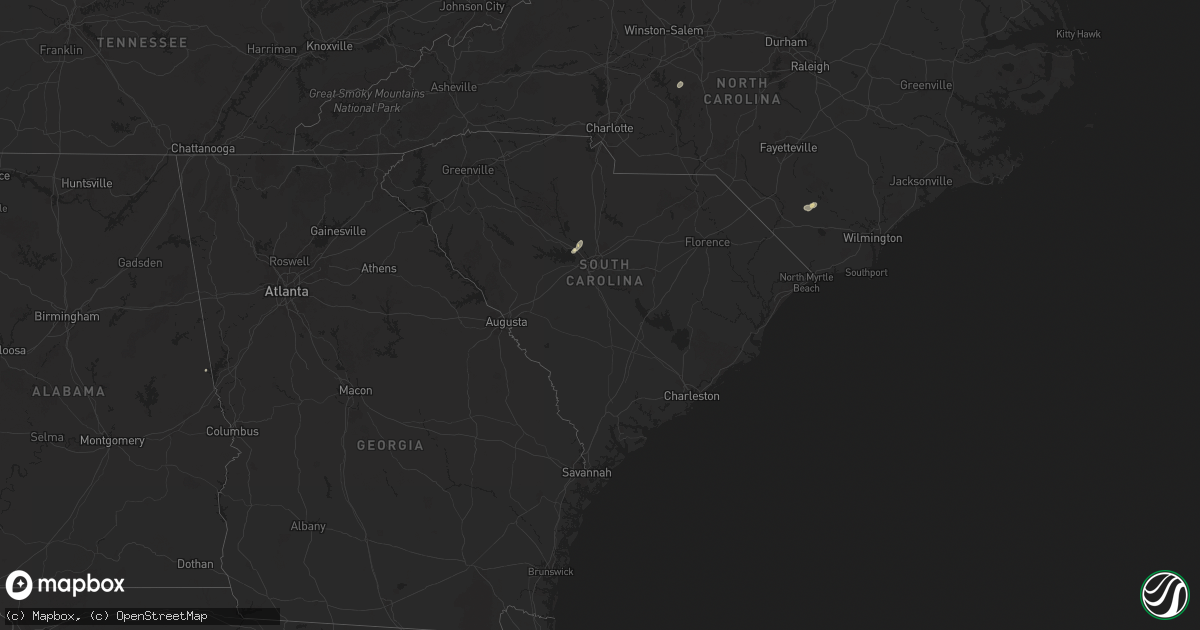 Hail map in South Carolina on September 26, 2025