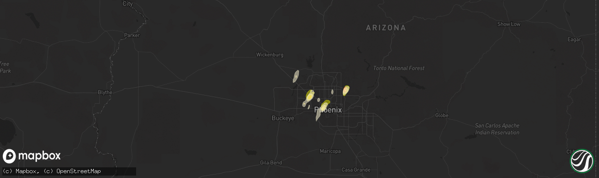 Hail map in Surprise, AZ on September 26, 2025