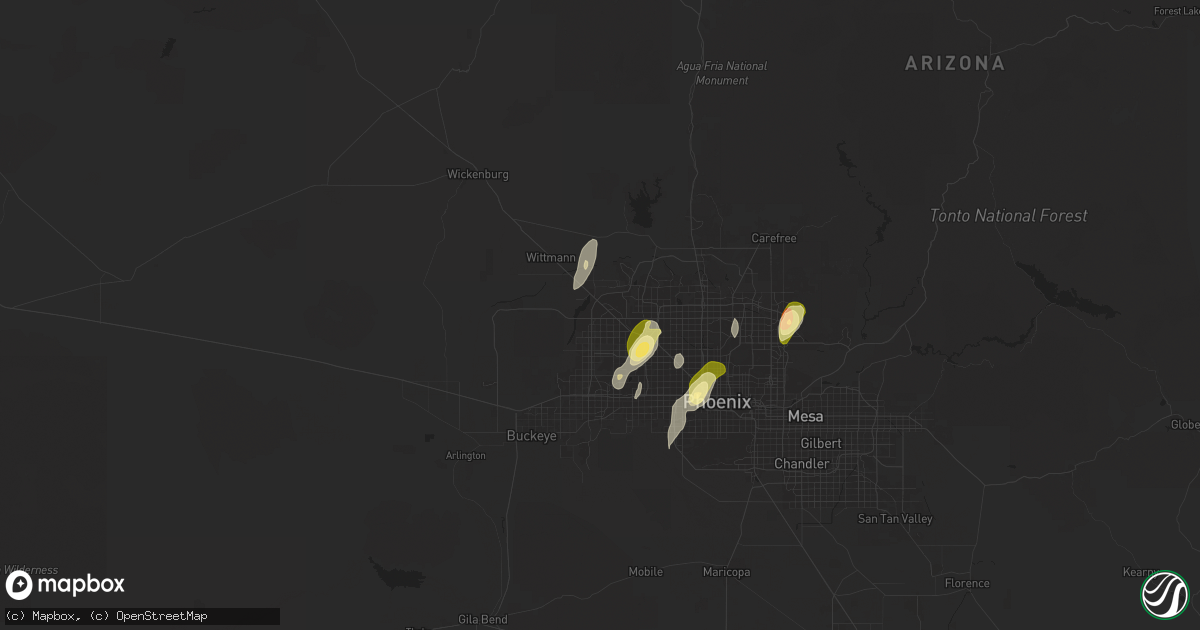 Hail map in Surprise, AZ on September 26, 2025