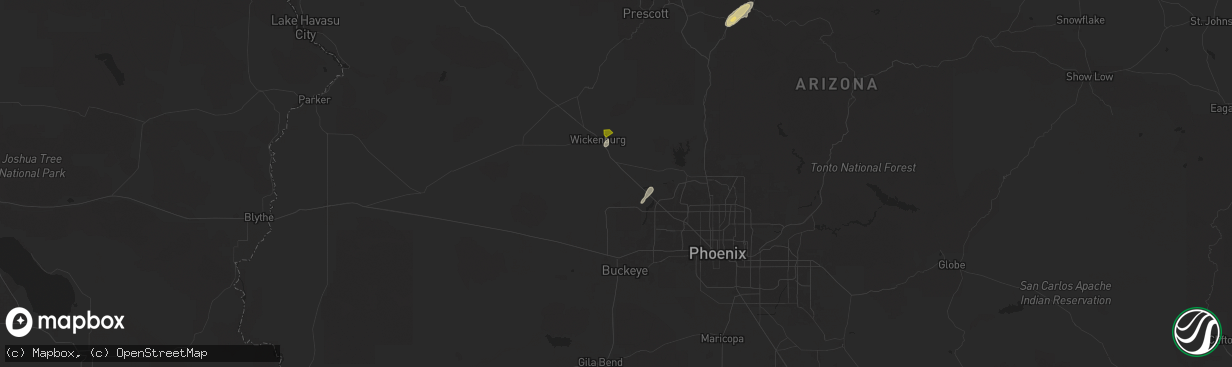 Hail map in Wittmann, AZ on September 26, 2025