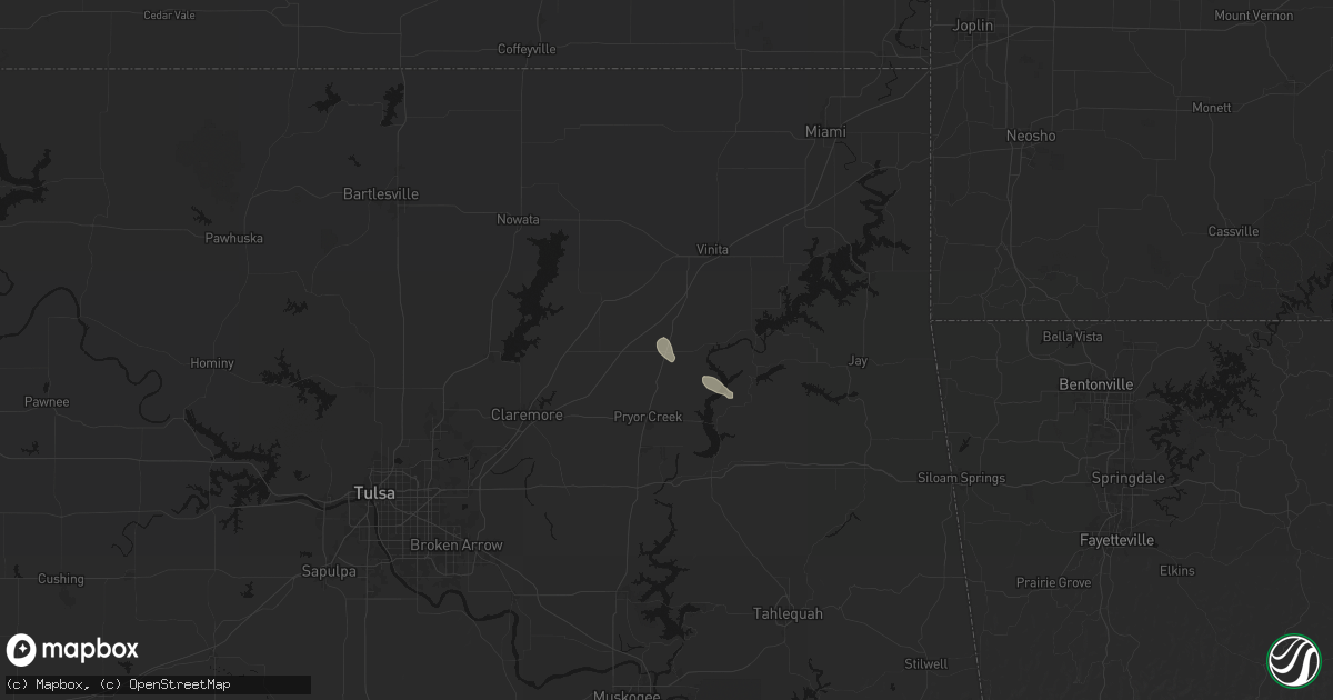 Hail map in Adair, OK on September 26, 2026