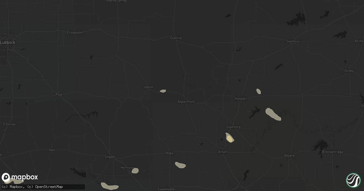 Hail map in Aspermont, TX on September 26, 2026