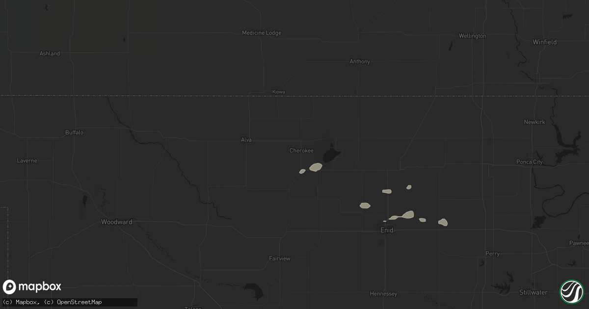 Hail map in Cherokee, OK on September 26, 2026