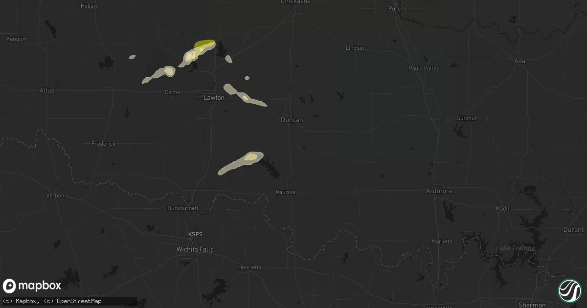 Hail map in Comanche, OK on September 26, 2026