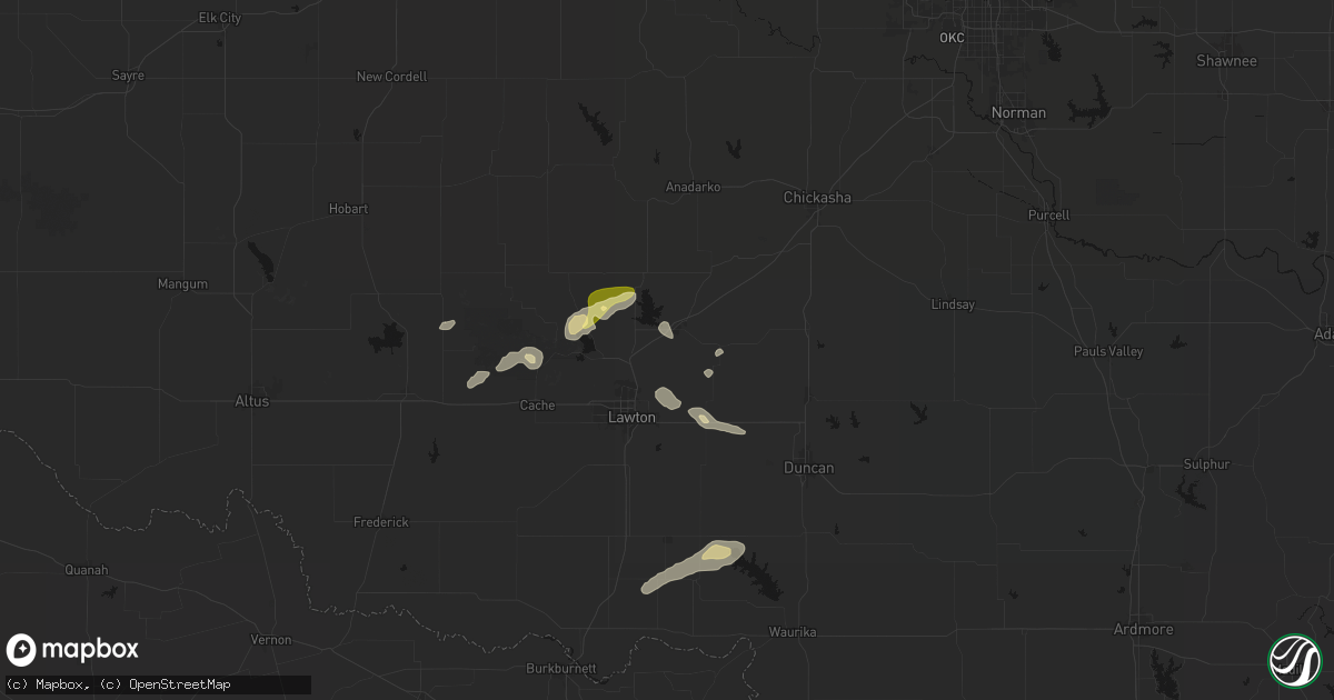 Hail map in Elgin, OK on September 26, 2026