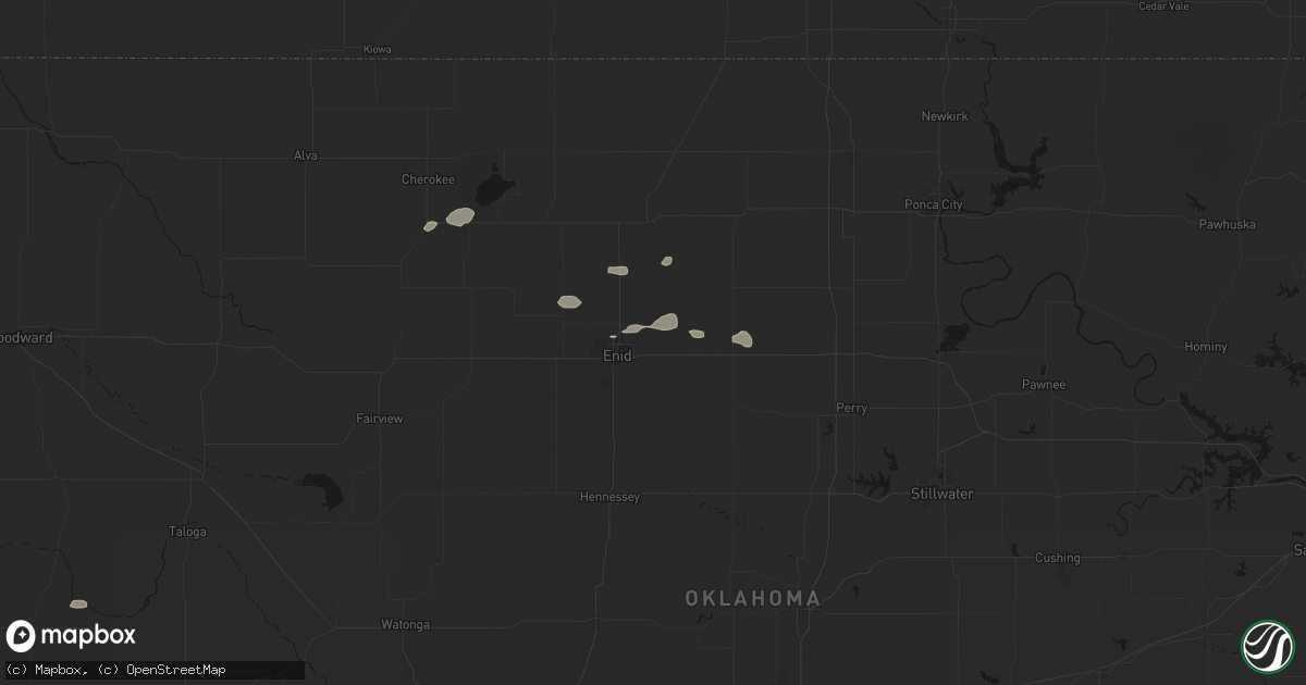 Hail map in Enid, OK on September 26, 2026