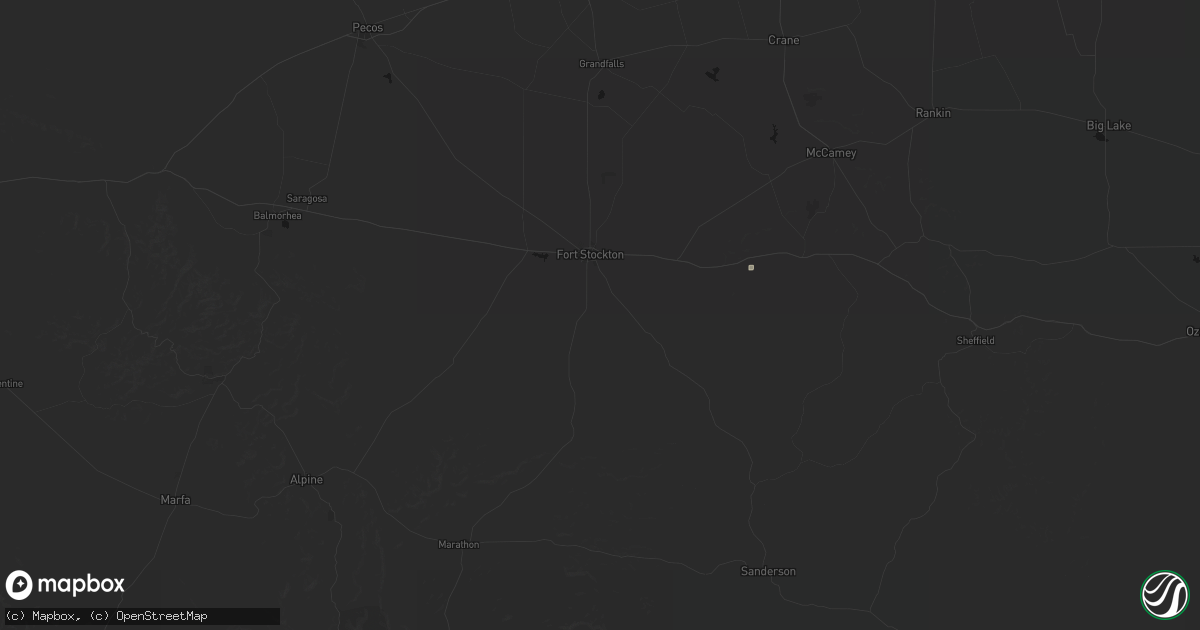 Hail map in Fort Stockton, TX on September 26, 2026