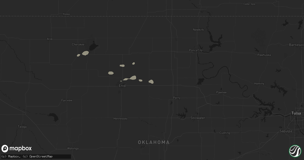 Hail map in Garber, OK on September 26, 2026
