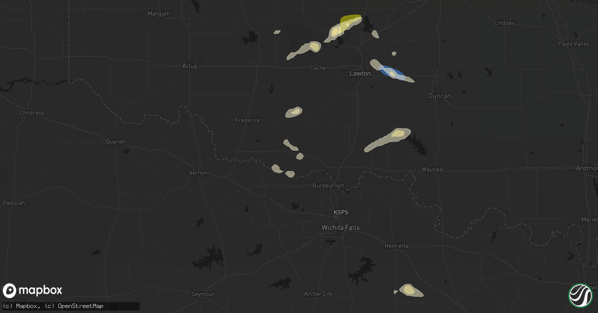 Hail map in Grandfield, OK on September 26, 2026