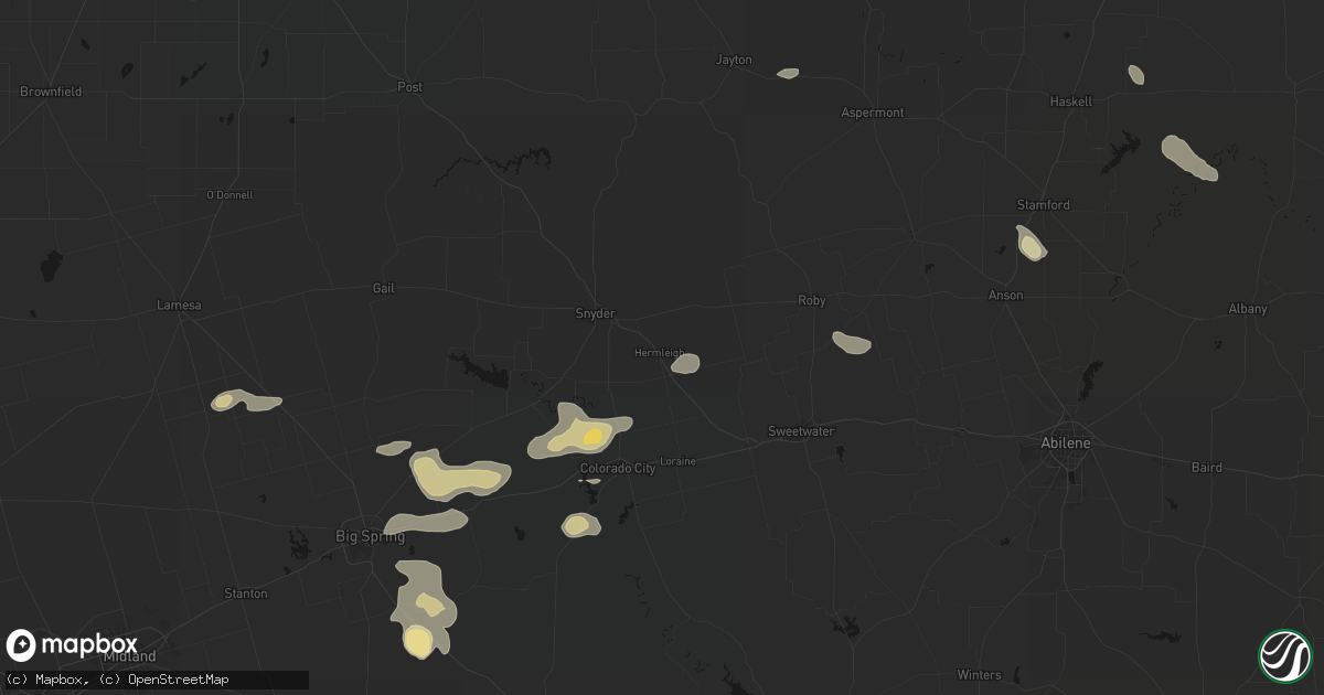 Hail map in Hermleigh, TX on September 26, 2026