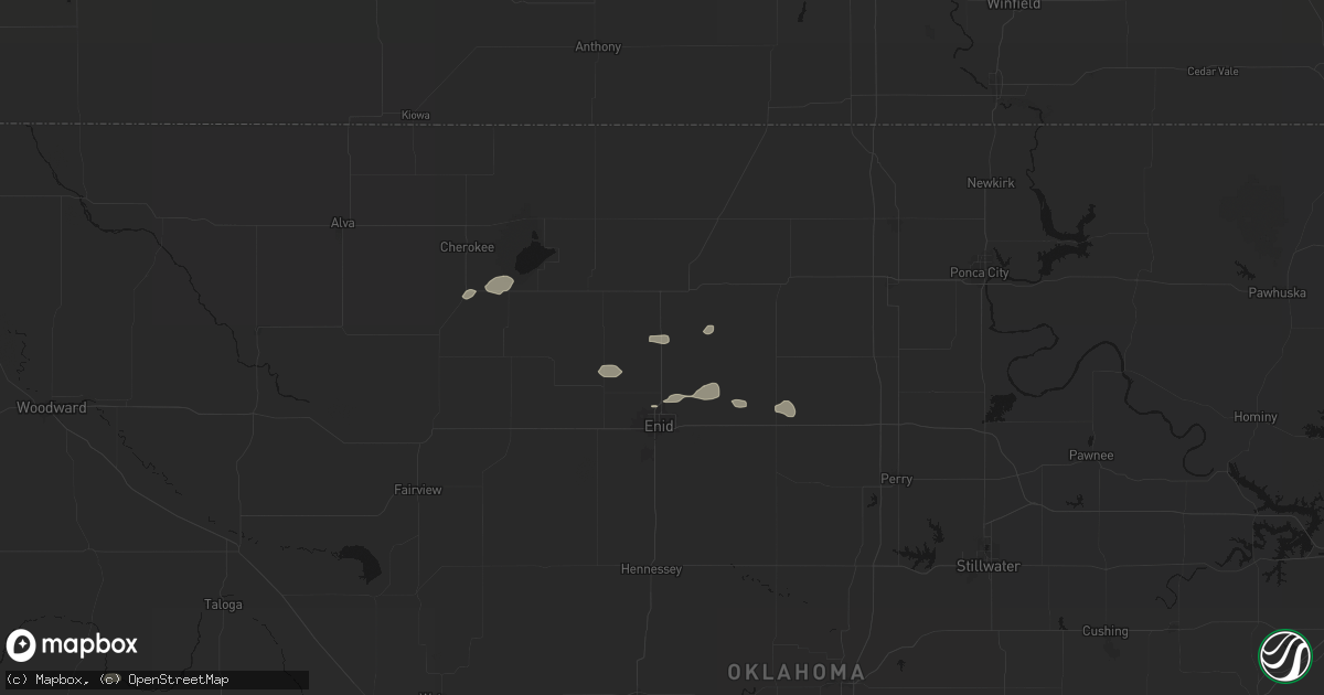 Hail map in Kremlin, OK on September 26, 2026