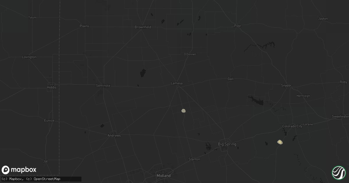 Hail map in Lamesa, TX on September 26, 2026