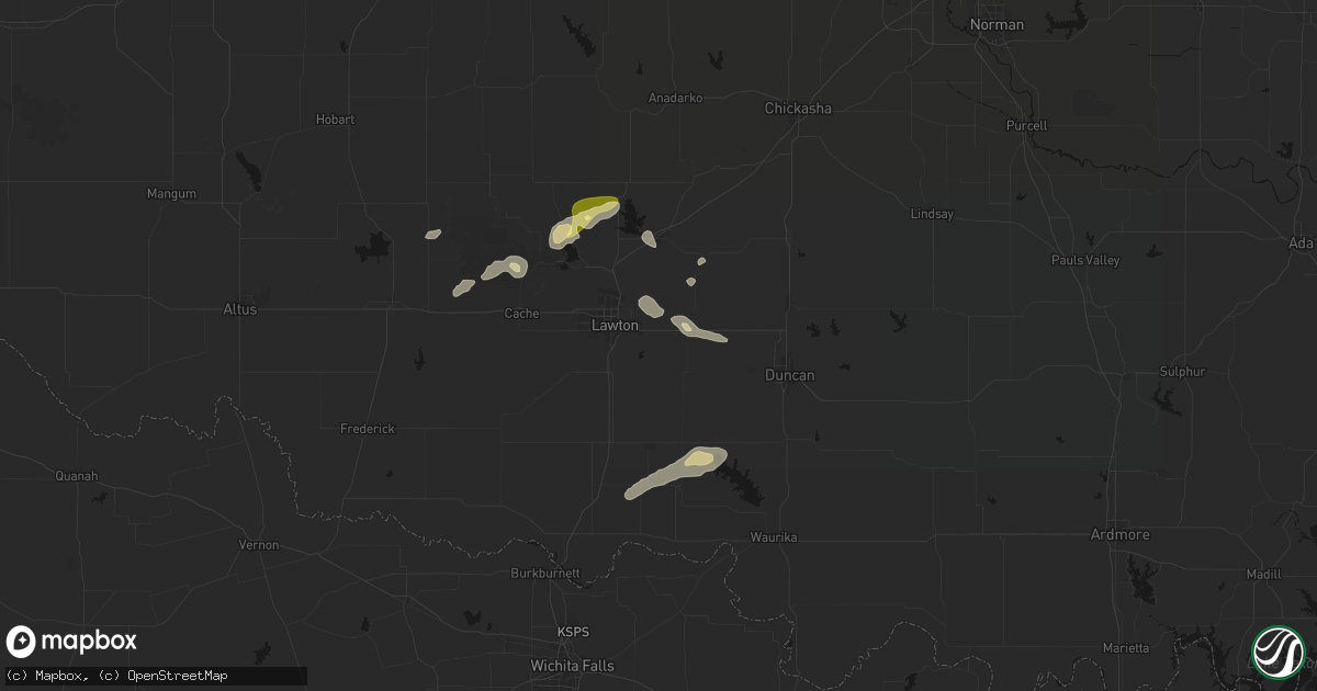 Hail map in Lawton, OK on September 26, 2026