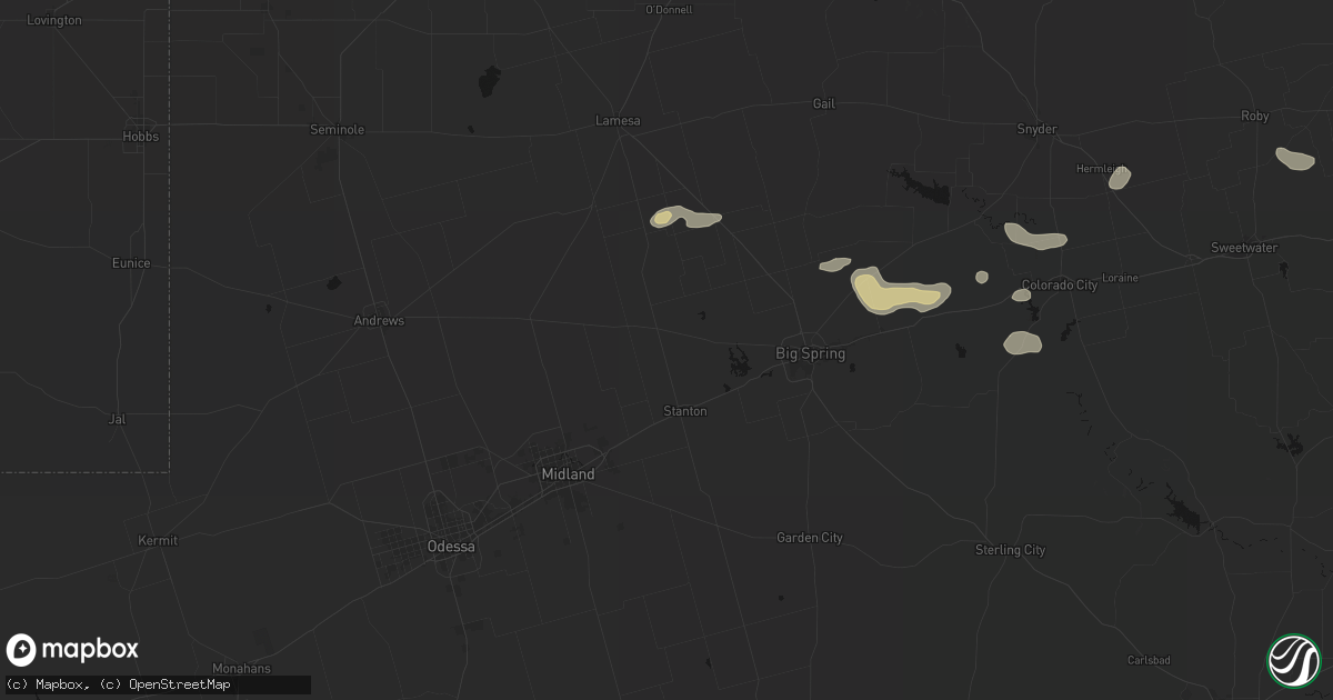 Hail map in Lenorah, TX on September 26, 2026