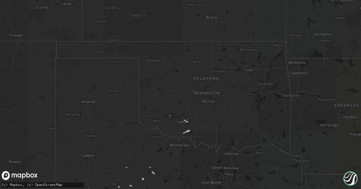 Hail map in Oklahoma on September 26, 2026