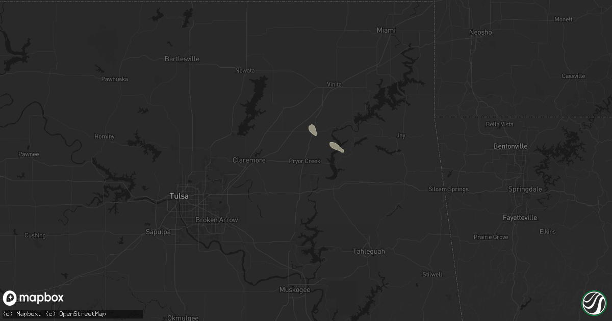 Hail map in Pryor, OK on September 26, 2026
