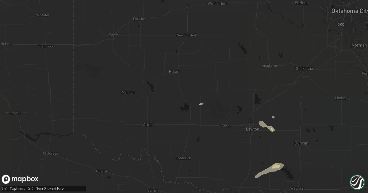 Hail map in Roosevelt, OK on September 26, 2026