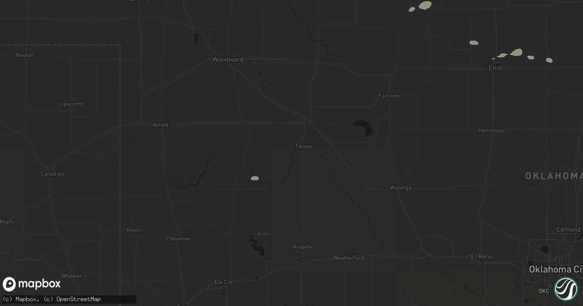 Hail map in Taloga, OK on September 26, 2026