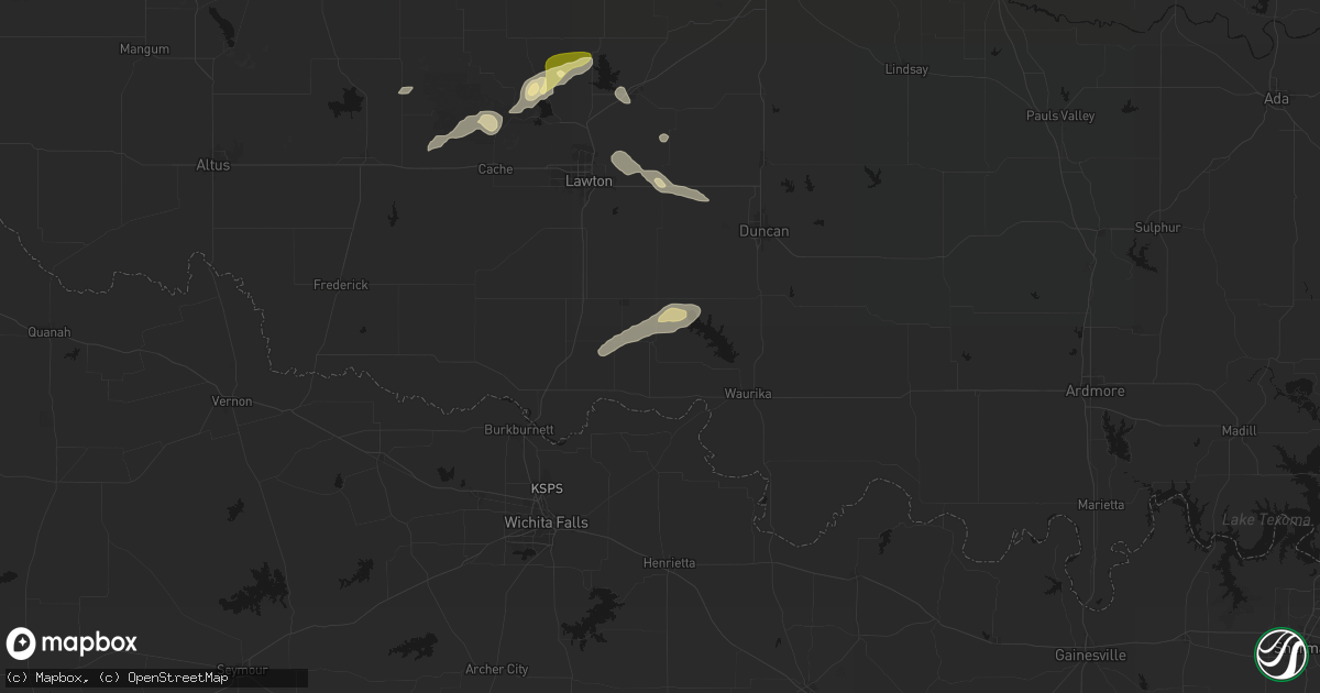 Hail map in Temple, OK on September 26, 2026