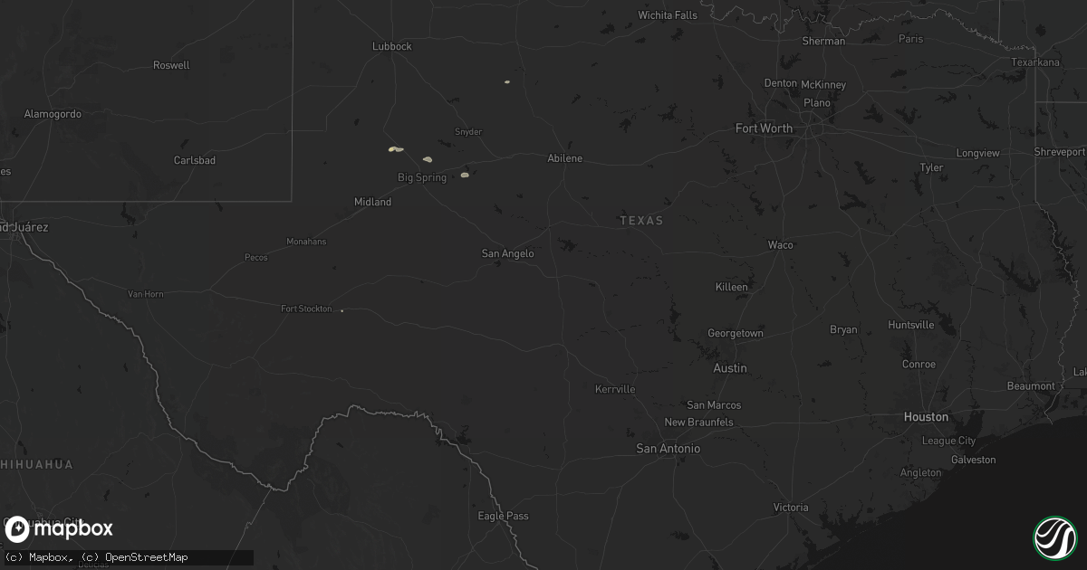 Hail map in Texas on September 26, 2026
