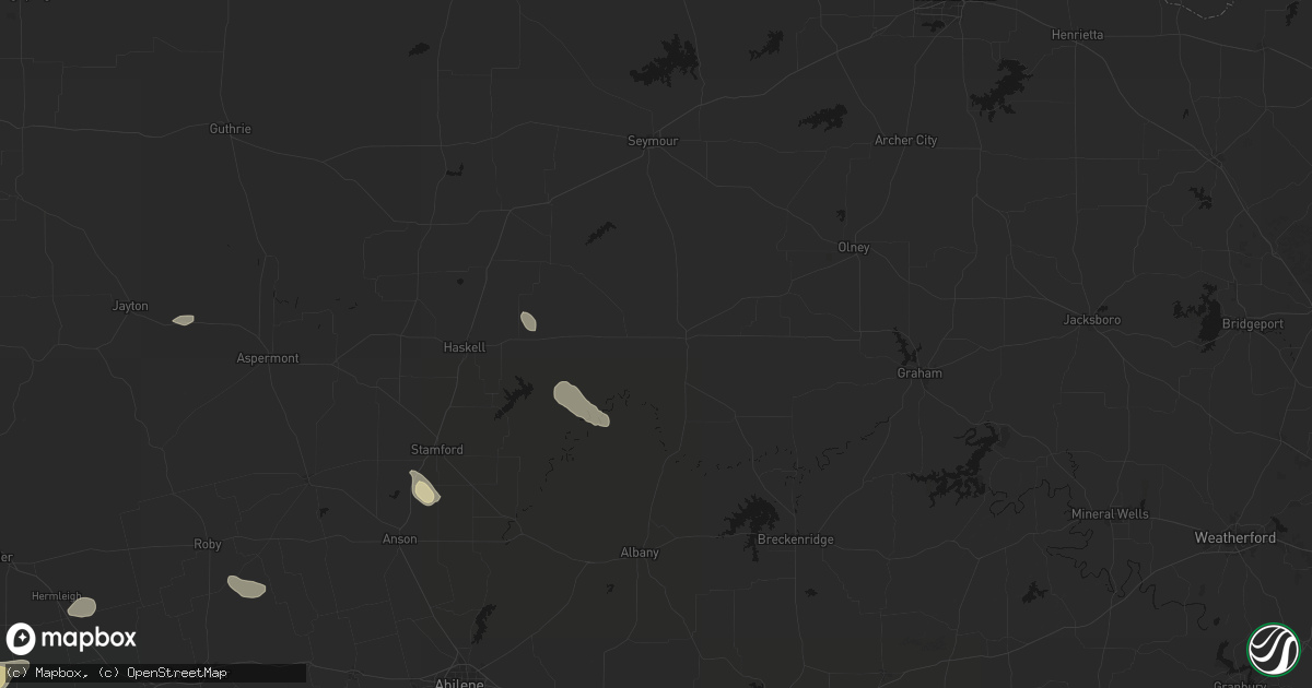 Hail map in Throckmorton, TX on September 26, 2026