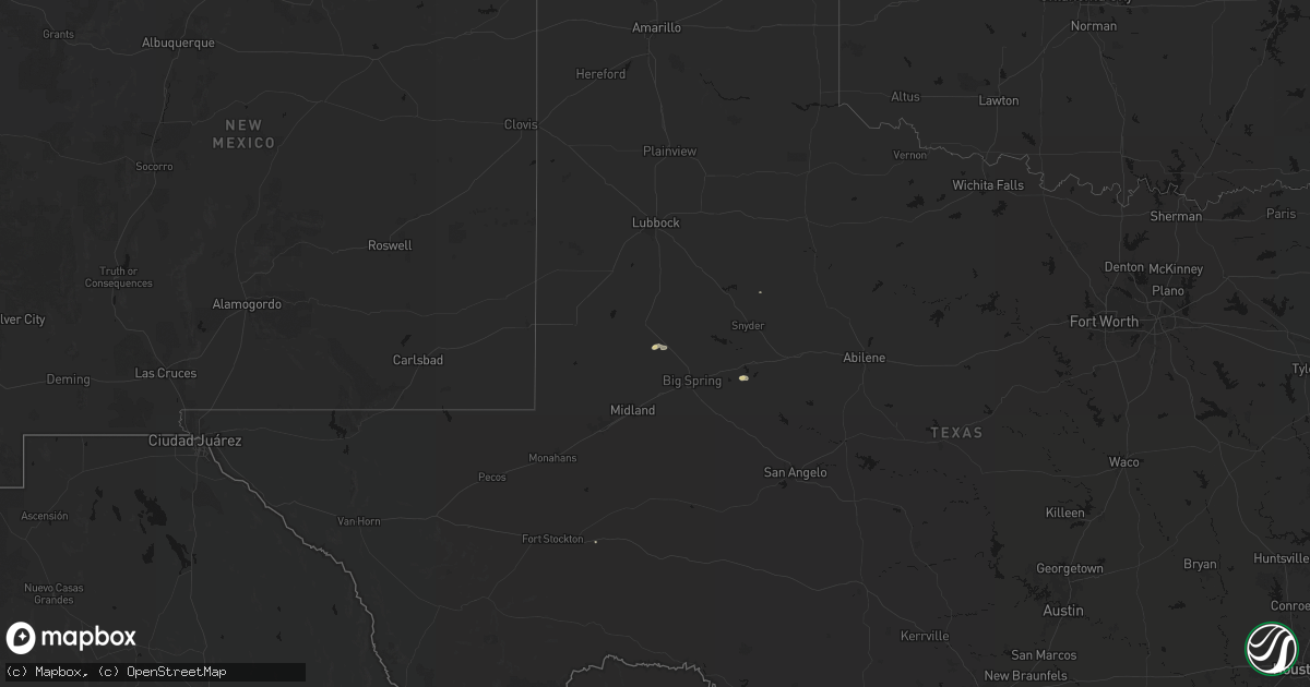 Hail map on September 26, 2026