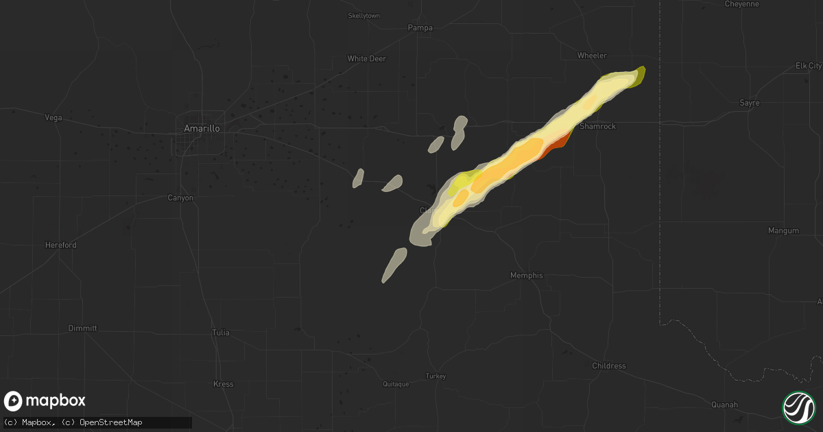 Hail map in Clarendon, TX on September 27, 2013