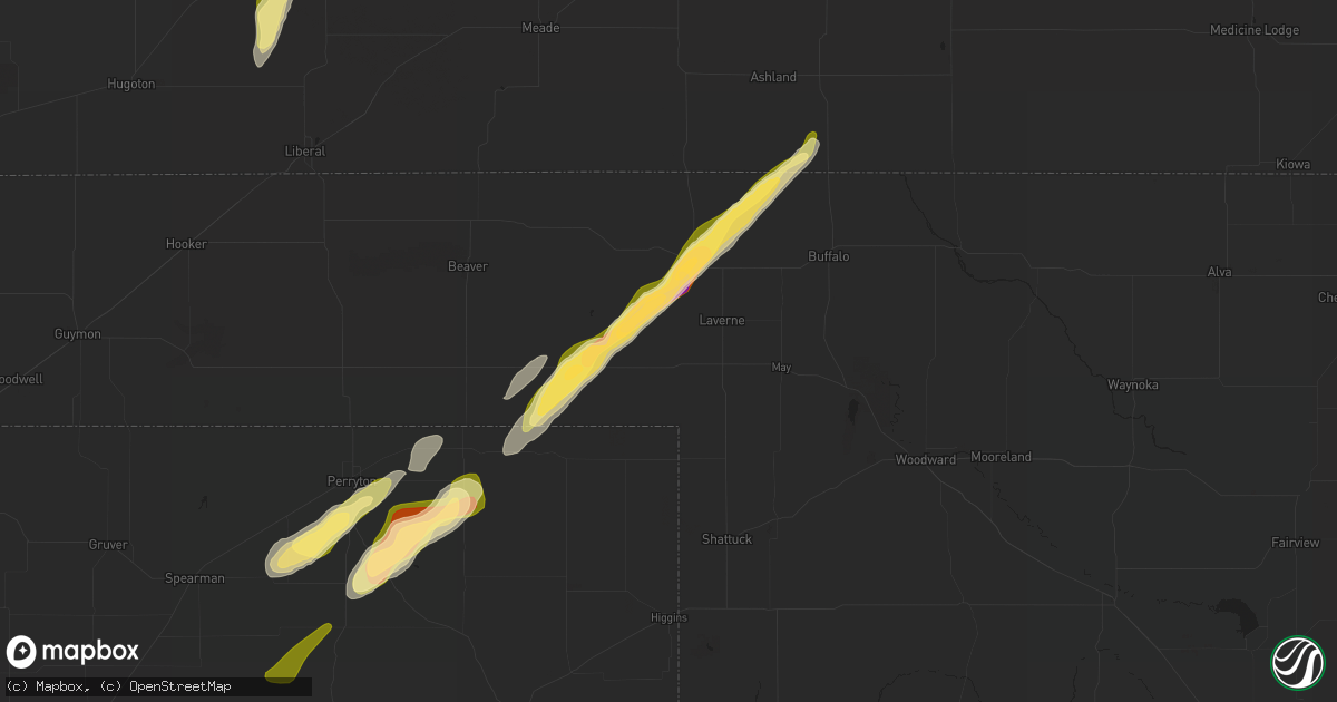 Hail map in Laverne, OK on September 27, 2013