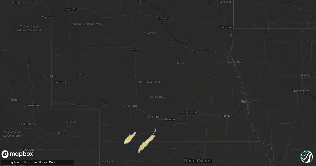 Hail map in Nebraska on September 27, 2013