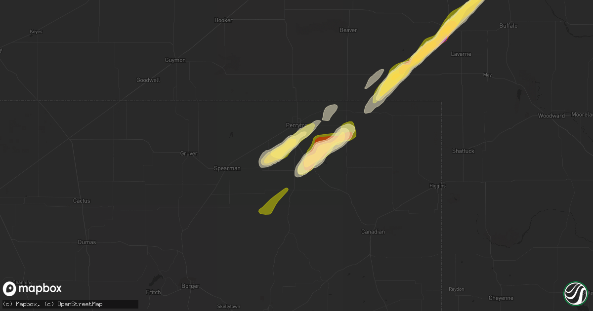 Hail map in Perryton, TX on September 27, 2013