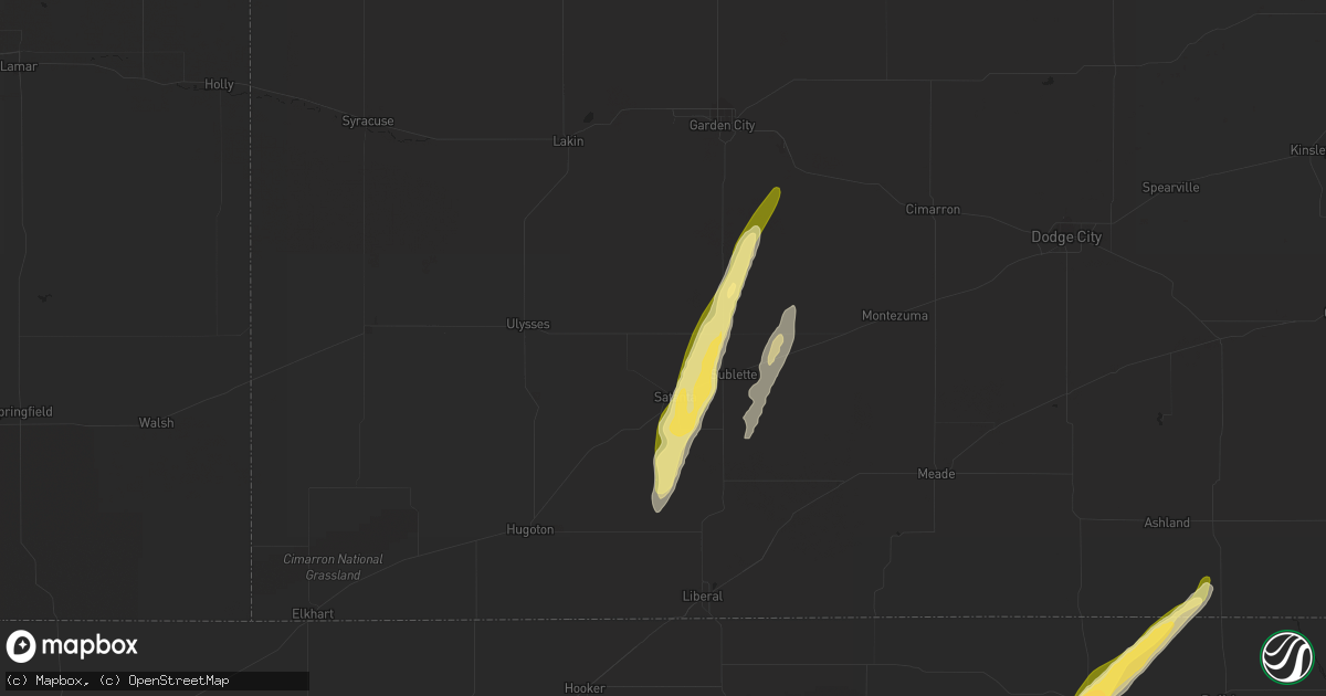 Hail map in Satanta, KS on September 27, 2013